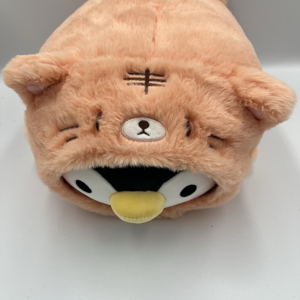 Large 14" Takashoji Lying Penguin In Orange Cat Costume Plush‎ NWT Adorable - Picture 3 of 10
